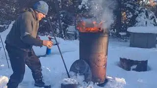 Beautiful Burn Barrel day! #rvlivingfulltime #offgridlife #rvlife #rvlifewithdogs #rvifestyle #tiny