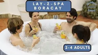 Lay-Z-Spa Boracay AirJet | 4 Person Inflatable Hot Tub | Outdoor Luxury Living
