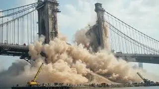 Massive Bridge Collapse Caught on Camera &ndash; Tower Crumbles in Huge Dust Cloud 😱🌁