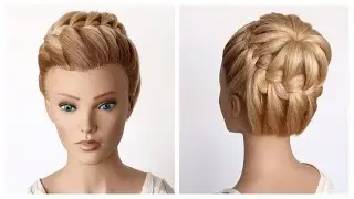😱 Halo Lace Braid into Bun: A Romantic Updo