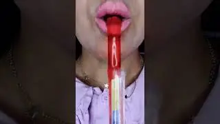 ASMR Satisfying Fruit stick jelly#satisfyinglips 127#asmreating#fruit#jelly