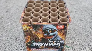 SNOWMAN 25 SHOT SALUTE FIREWORK CAKE #fireworks #pyro #4thofjuly #fire #snowman #salute