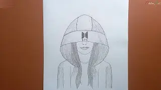 BTS Fan Art Drawing || Realistic Girl Sketch for Beginners