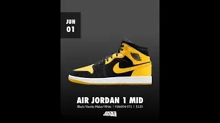 Air Jordan 1 Mid New Love Black / Varsity Maize - June 1, 2025