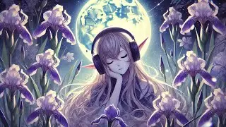 Contents , spring, moon,beautiful elf girl sleeping at night/Sleep Music/Work Music