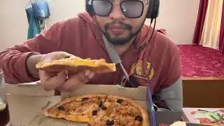 ASMR Trying Indian Pizza 🍕 || cheesy burst