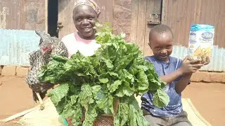 African Village life and Cooking, chicken curry, organic vegetables and chapati for breakfast