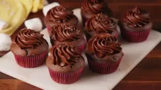 Marshmallow Stuffed Cupcakes | Delish