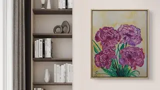 Watercolor + Pencil Colors | Easy Carnation Painting Tutorial | Beginner Watercolor Flower Lesson.