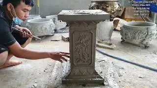 Dùng sợi thủy tinh để đúc và tháo sớm cho đôn hoa mai có hoa văn nhuyễn