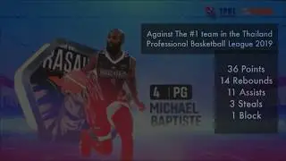 Michael Baptiste Basketball Highlights TPBL 2019 - Korasaurus VS Hi-Tech