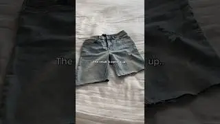 Turning jeans into shorts🤍do you like the result?#shorts