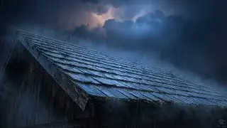 Rain Eyes &bull; Heavy Rain on Old Roof & Distant Thunder | Deep Sleep, Relaxing Night Ambience