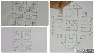 Daily rangoli design 🌺 // easy muggulu // dots kolam