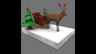 Christmas Deer Statue 3D Model - 360&deg; Turntable View | High Detail Decor for Sale