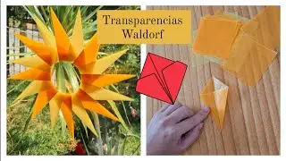 Sol Estrella Waldorf turorial plegado origami transparencias papel de seda suncatcher DIY PAPER KITE
