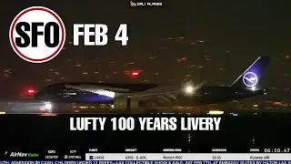 KSFO LIVE |  FEB 4, 2026 | LUFTHANSA 100 YEARS AT SAN FRANCISCO INT AIRPORT  LIVE STREAM WEBCAM IRL