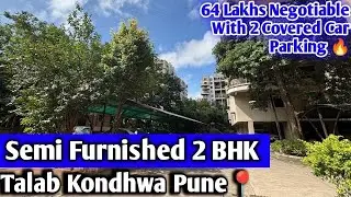 Semi Furnished 2 BHK Near Talab Masjid Kondhwa Pune📍| 2 Covered Car Parking | 850 Sqft|#pune  #2bhk