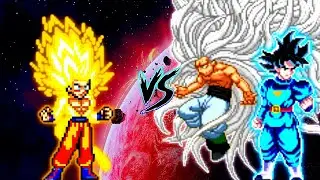 Goku DB V4 OP (Zeed) VS Goku SSJ Infinity Ultra Instinct OP & Goku Daishinkan V3 OP in Mugen