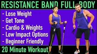 20 Minute Resistance Band Full Body Workout - Strength & Weight Loss