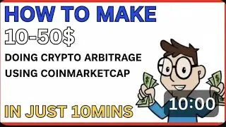 How to make $10-50$ daily trading crypto arbitrage trading on coinmarketcap #bitcoin #binance #shor