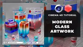 🌈 🍸 CREATE STUNNING VISUALS! AMAZING MODERN GLASS ARTWORK TUTORIAL 🍸🌈 - CINEMA 4D 2024