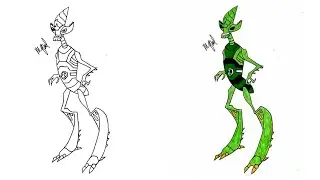 HOW TO DRAW CRASHHOPPER FROM BEN 10