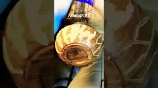 Woodturning - using epoxy putty for a project attempt #woodturning #woodart #satisfying #woodcarving