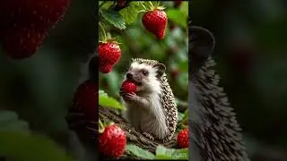 Adorable Hedgehog Enjoys a Strawberry Snack! 🍓🦔