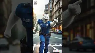 🚔👮&zwj;♂️White Cat Police vs Black Cat Robber🙀🙀😼#kitten #cats #cat #short #funny #police