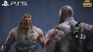 God of War Ragnarok Ps5 gameplay. Kratos fight with sons of Thor.