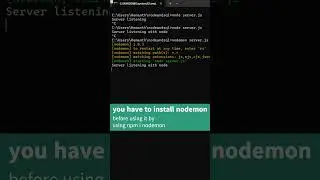 Use of nodemon package 🤔 #nodejs #nodemonpackage #server