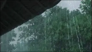 Powerful night thunderstorm - Heavy Rain and Thunder - Rain Sounds for sleep - 1 hour Windy Rain 🌧️
