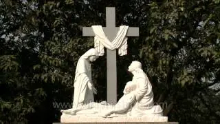 The 13th Station statue where Jesus is taken down, Basilica of Our Lady Of Graces