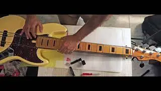 Sire Marcus Miller V5 Bass - Fret levelling & Fret polishing Timelapse (no talking) #luthier #repair