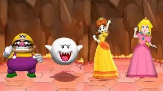 Mario Party 6 - 4 Playser Mini Games - Boo Wario Vs Daisy Peach All Funny Minigames (Master Cpu)