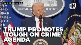 Trump rallies support for 'tough on crime' agenda at DOJ visit