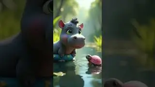 Hippo Learns to Swim | Gentle Toddler Animation | Jungle River Adventure