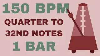 Metronome Click Track - 1 Bar Quarter to 32nd Notes 150 bpm - Smartronome