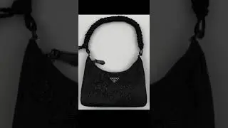 PRADA Nylon and leather bag with decorative trim 1BC204 2DJL F0002 #short