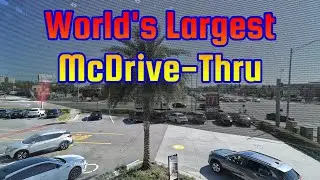 Drive-Thru line at the World's Largest McDonald's  - Orlando, Florida USA!