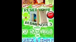 How to factory data reset Redmi Note 3(default setting)without loosing any data no loss 100% working