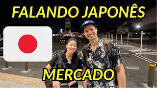 Comprando comida de rua e mercado da semana no Japão