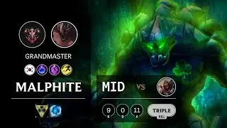 Malphite Mid vs Zed - KR Grandmaster Patch 10.10