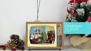 Animated & Musical Christmas Retro TV Scene Ornament