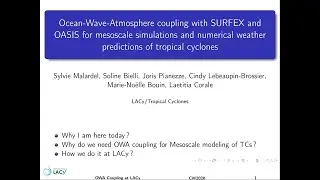 CW2020 S5V1 - Ocean-Wave-Atmosphere coupling with SURFEX and OASIS  - Sylvie Malardel