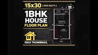 15&times;30 House Plan | 1BHK Floor Plan | AutoCAD Drawing