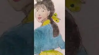 Jeune femme illustr&eacute; &agrave; l'aquarelle #aquarellepainting #watercolorpaint #watercolorart #fromthestart