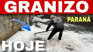 🚨TEMPORAL com GRANIZO atinge DOIS VIZINHOS-PR e DEIXA LOJAS e RUAS ALAGADAS😱