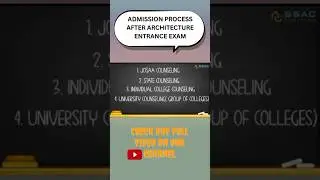 B.Arch Admission Process | Check out detailed video on our channel.